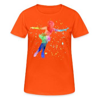 Figure Skating Ice Skater Skate Dance Winter Sport - Women's Breathable T-Shirt - neon orange - Front - AI Model Female 172 dark (172cm)