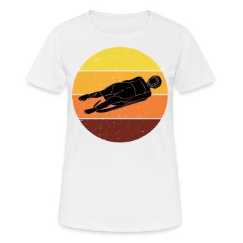 Luge Sledding Sledge Race Extreme Vintage Retro - Women's Breathable T-Shirt - white - Front - AI Model Female 172 dark (172cm)