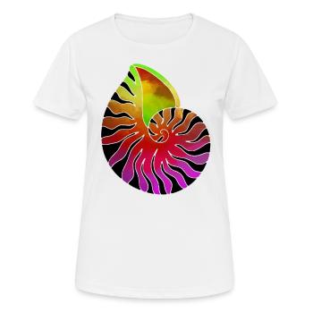 Muschel lila gruen schwarz - Frauen T-Shirt atmungsaktiv - Weiß - Vorne - AI Model Female 172 dark (172cm)