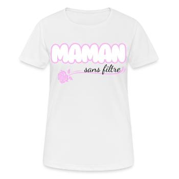 Mom without filter - Women's Breathable T-Shirt - white - Front - AI Model Female 172 dark (172cm)