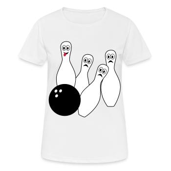 Bowling, Kegeln - Frauen T-Shirt atmungsaktiv - Weiß - Vorne - AI Model Female 172 dark (172cm)