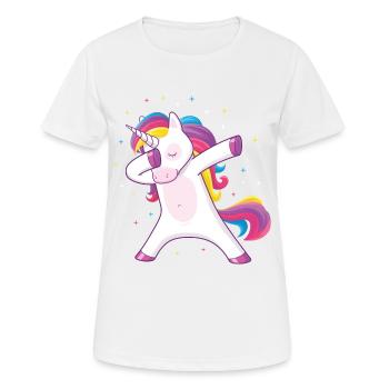 tamponnant licorne - T-shirt respirant Femme - blanc - Devant - AI Model Female 172 dark (172cm)