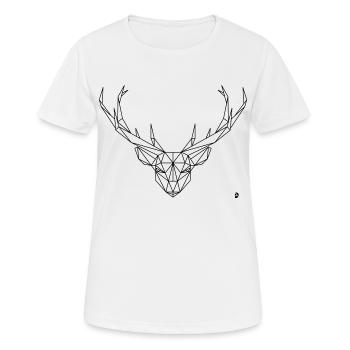 AD Geometric Deer - Frauen T-Shirt atmungsaktiv - Weiß - Vorne - AI Model Female 172 dark (172cm)