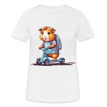 Aventure du cochon d’Inde le premier jour d’école - T-shirt respirant Femme - blanc - Devant - AI Model Female 172 dark (172cm)