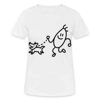 Partez pour une promenade - course - ligne - T-shirt respirant Femme - blanc - Devant - AI Model Female 172 dark (172cm)