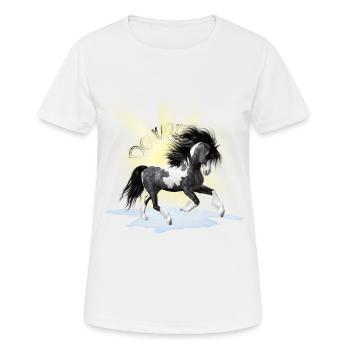 Horse - horse motif sunbeam - Women's Breathable T-Shirt - white - Front - AI Model Female 172 dark (172cm)