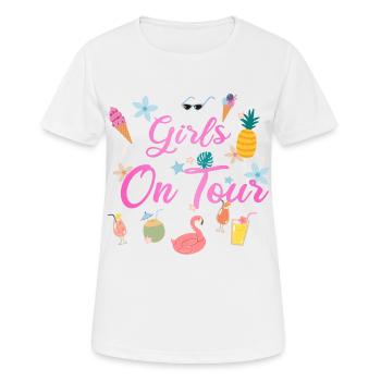 Girls On Tour Mädelsurlaub - Junggesellenabschied - Frauen T-Shirt atmungsaktiv - Weiß - Vorne - AI Model Female 172 dark (172cm)