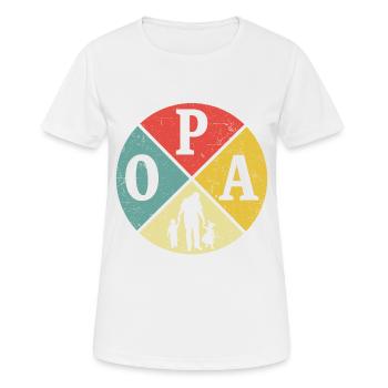 Retro Opa und Enkelin und Enkel - Frauen T-Shirt atmungsaktiv - Weiß - Vorne - AI Model Female 172 dark (172cm)