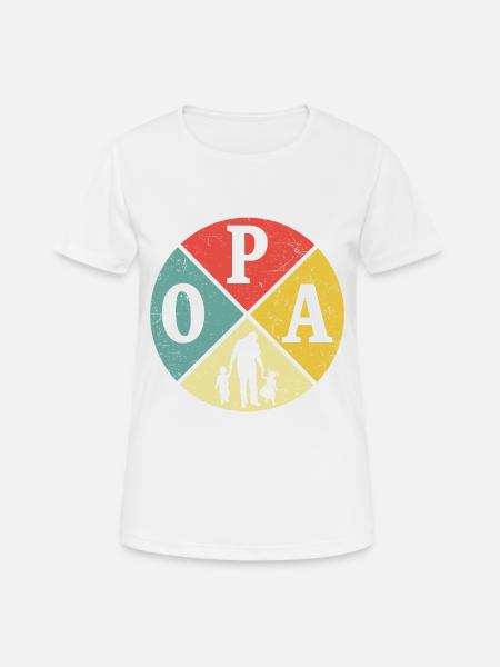 Retro Opa und Enkelin und Enkel - Frauen T-Shirt atmungsaktiv - Weiß
