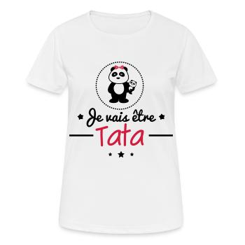 Future tata,bientôt tante - T-shirt respirant Femme - blanc - Devant - AI Model Female 172 dark (172cm)