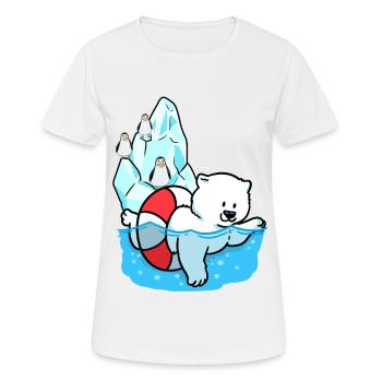 Eisbär Eisbären Arktis Wildtiere Klima Pinguin - Frauen T-Shirt atmungsaktiv - Weiß - Vorne - AI Model Female 172 dark (172cm)