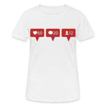 INSTAGRAM AIME COMMENTAIRES FOLLOWERS - T-shirt respirant Femme - blanc - Devant - AI Model Female 172 dark (172cm)