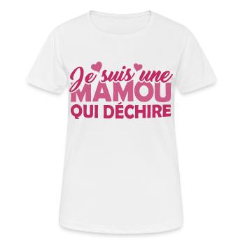 Cadeau Mamou Je suis une Mamou qui Déchire - T-shirt respirant Femme - blanc - Devant - AI Model Female 172 dark (172cm)