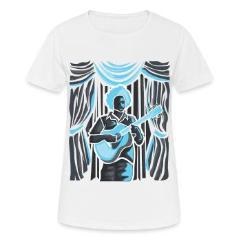 Acoustic guitarist - Women's Breathable T-Shirt - white - Front - AI Model Female 172 dark (172cm)