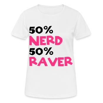 Nerd Raver - T-shirt respirant Femme - blanc - Devant - AI Model Female 172 dark (172cm)