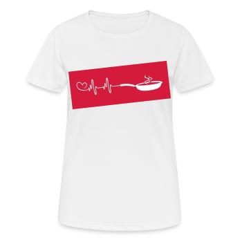 Pfanne Icon Herzschlag - Frauen T-Shirt atmungsaktiv - Weiß - Vorne - AI Model Female 172 dark (172cm)