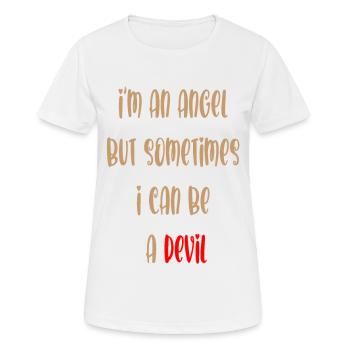 Ange et démon - T-shirt respirant Femme - blanc - Devant - AI Model Female 172 dark (172cm)