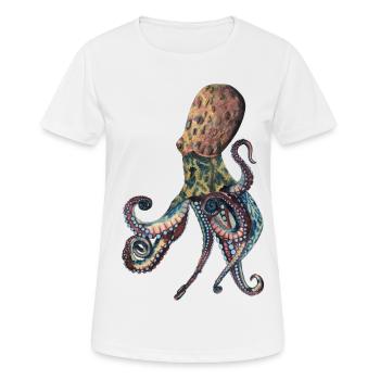 Oktopus Tintenfisch - Frauen T-Shirt atmungsaktiv - Weiß - Vorne - AI Model Female 172 dark (172cm)