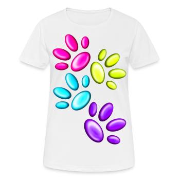 Imprimés colorés Animal Paw - T-shirt respirant Femme - blanc - Devant - AI Model Female 172 dark (172cm)