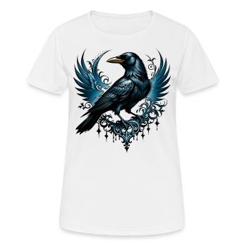 Majestätische Schwarze Krähe - Frauen T-Shirt atmungsaktiv - Weiß - Vorne - AI Model Female 172 dark (172cm)