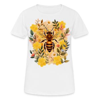 Apiculteur apicultrice abeilles fleurs & cire - T-shirt respirant Femme - blanc - Devant - AI Model Female 172 dark (172cm)