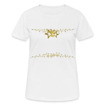 Sternrahmen Gold - Frauen T-Shirt atmungsaktiv - Weiß - Vorne - AI Model Female 172 dark (172cm)