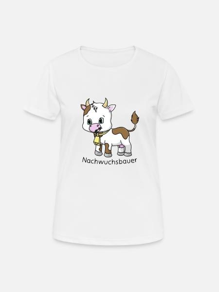 Nachwuchsbauer Geschenk für Kinder Kuh - Frauen T-Shirt atmungsaktiv - Weiß