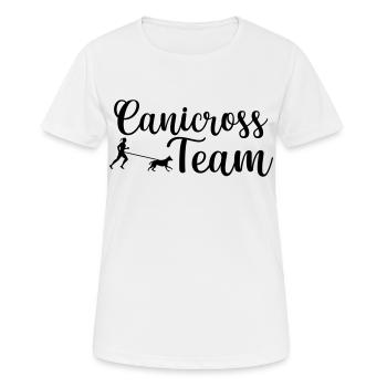 Canicross Team Hundesport - Frauen T-Shirt atmungsaktiv - Weiß - Vorne - AI Model Female 172 dark (172cm)