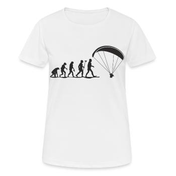 evolution paragliding - Women's Breathable T-Shirt - white - Front - AI Model Female 172 dark (172cm)