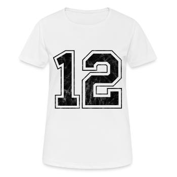 Anzahl 12 - Frauen T-Shirt atmungsaktiv - Weiß - Vorne - AI Model Female 172 dark (172cm)