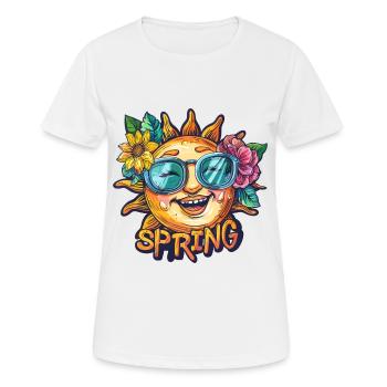 Printemps Printemps Fleurs De Soleil - T-shirt respirant Femme - blanc - Devant - AI Model Female 172 dark (172cm)