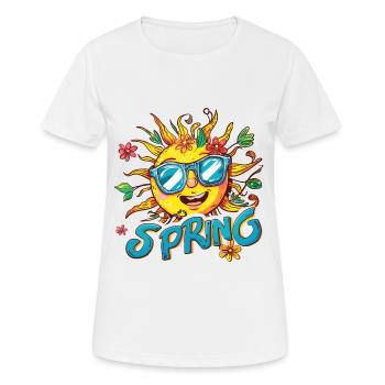 Printemps Printemps Fleurs De Soleil - T-shirt respirant Femme - blanc - Devant - AI Model Female 172 dark (172cm)