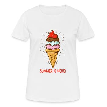 Crème glacée L’été est là Crème glacée Glacier Glacier Heure d’été - T-shirt respirant Femme - blanc - Devant - AI Model Female 172 dark (172cm)