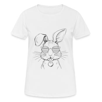 Lapin drôle lapin mignon lapin cadeau - T-shirt respirant Femme - blanc - Devant - AI Model Female 172 dark (172cm)