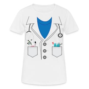 Doktor - Frauen T-Shirt atmungsaktiv - Weiß - Vorne - AI Model Female 172 dark (172cm)