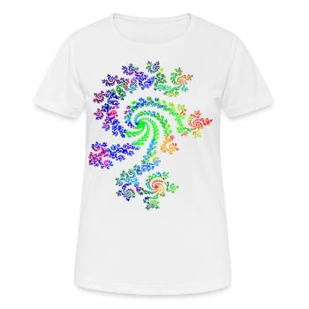 Fraktal Farbenfroh - Frauen T-Shirt atmungsaktiv - Weiß - Vorne - AI Model Female 172 dark (172cm)