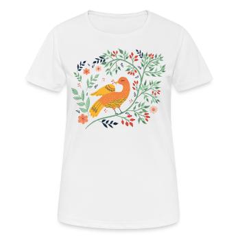 Vogel Volkskunst Vogel - Frauen T-Shirt atmungsaktiv - Weiß - Vorne - AI Model Female 172 dark (172cm)
