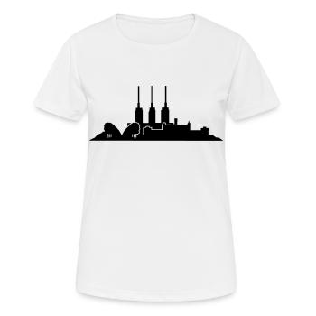 Hannover // Skyline // Silhouette // Skylineshirt - Frauen T-Shirt atmungsaktiv - Weiß - Vorne - AI Model Female 172 dark (172cm)