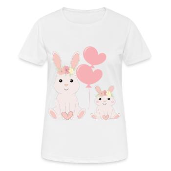 Cute bunnies bright - Women's Breathable T-Shirt - white - Front - AI Model Female 172 dark (172cm)