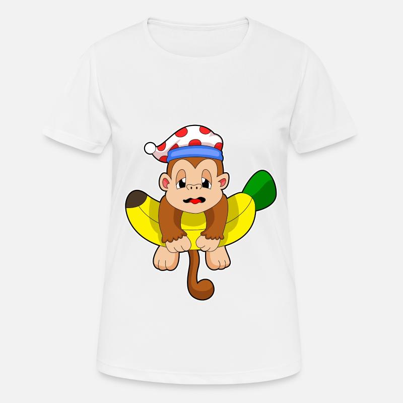 Monkey Sleeping Night Hat - Women's Breathable T-Shirt - white