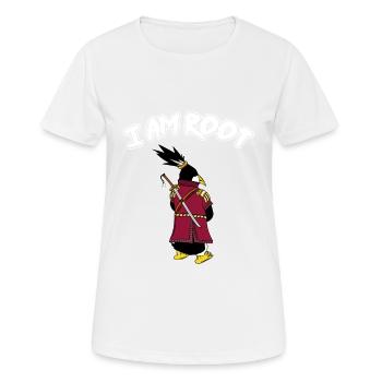 Linux Pinguin I Am Root Geeks Nerd Computer Ninja - Frauen T-Shirt atmungsaktiv - Weiß - Vorne - AI Model Female 172 dark (172cm)