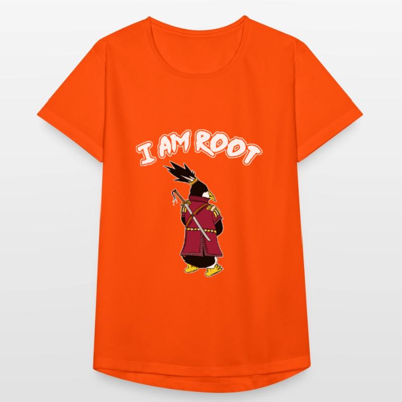 Linux Penguin I Am Root Geeks Nerd Computer Ninja Women's Breathable T-Shirt