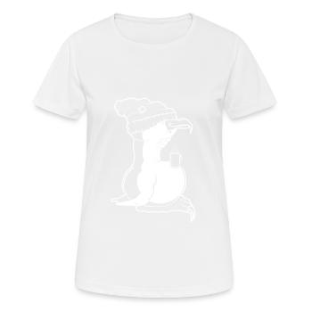 Tux Linux Pinguin Kaffee Pause Computer Freak Nerd - Frauen T-Shirt atmungsaktiv - Weiß - Vorne - AI Model Female 172 dark (172cm)