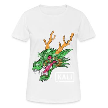 Kali Linux Computer Administrator Tux Drachen Kopf - Frauen T-Shirt atmungsaktiv - Weiß - Vorne - AI Model Female 172 dark (172cm)