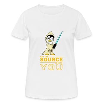 IT nerd Linux Linux penguin geek ingénieur logiciel - T-shirt respirant Femme - blanc - Devant - AI Model Female 172 dark (172cm)