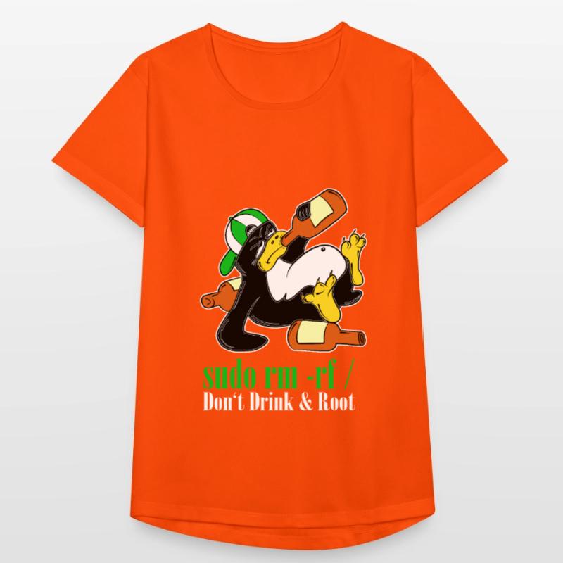 Linux Pinguin Sudo Admin Lustig Informatik PC Nerd Frauen T-Shirt atmungsaktiv