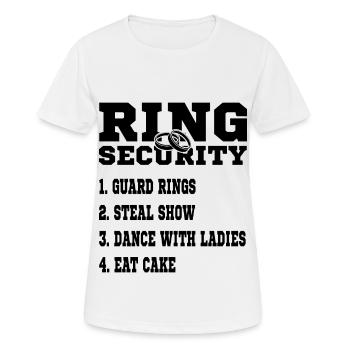 Ring Security Aufgaben Liste Hochzeitsgeschenke - Frauen T-Shirt atmungsaktiv - Weiß - Vorne - AI Model Female 172 dark (172cm)