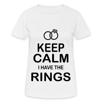 Keep Calm J'ai le cadeau de mariage des alliances - T-shirt respirant Femme - blanc - Devant - AI Model Female 172 dark (172cm)