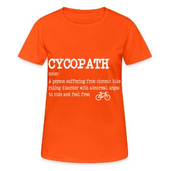 CYCOPATH Vélo de route, vélo de montagne et cadeau - T-shirt respirant Femme - orange néon - Devant - AI Model Female 172 dark (172cm)