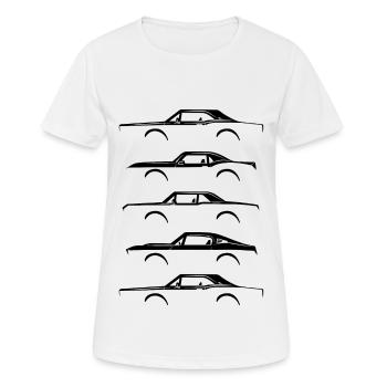 Muscle Car Seiten Classic Car Muscle-Car Geschenk - Frauen T-Shirt atmungsaktiv - Weiß - Vorne - AI Model Female 172 dark (172cm)